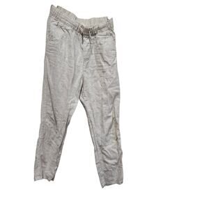 H&M Kids Linen Blend Tapered Pants Beige Pull On 8-9Y